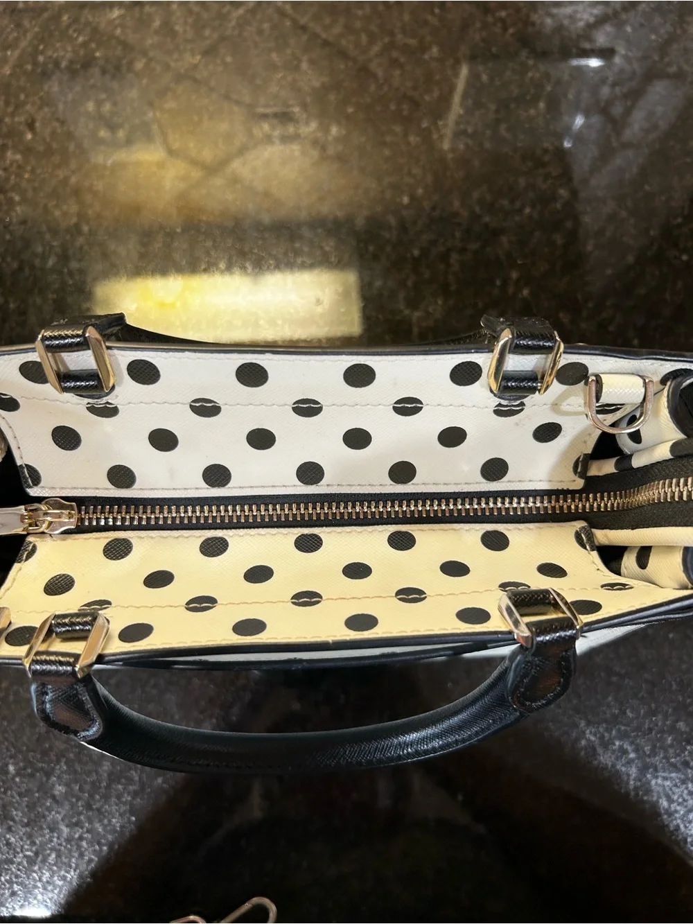 Kate Spade  Black and White Polka Dot Satchel
